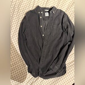 Zara Men's Dark Gray Denim Shirt